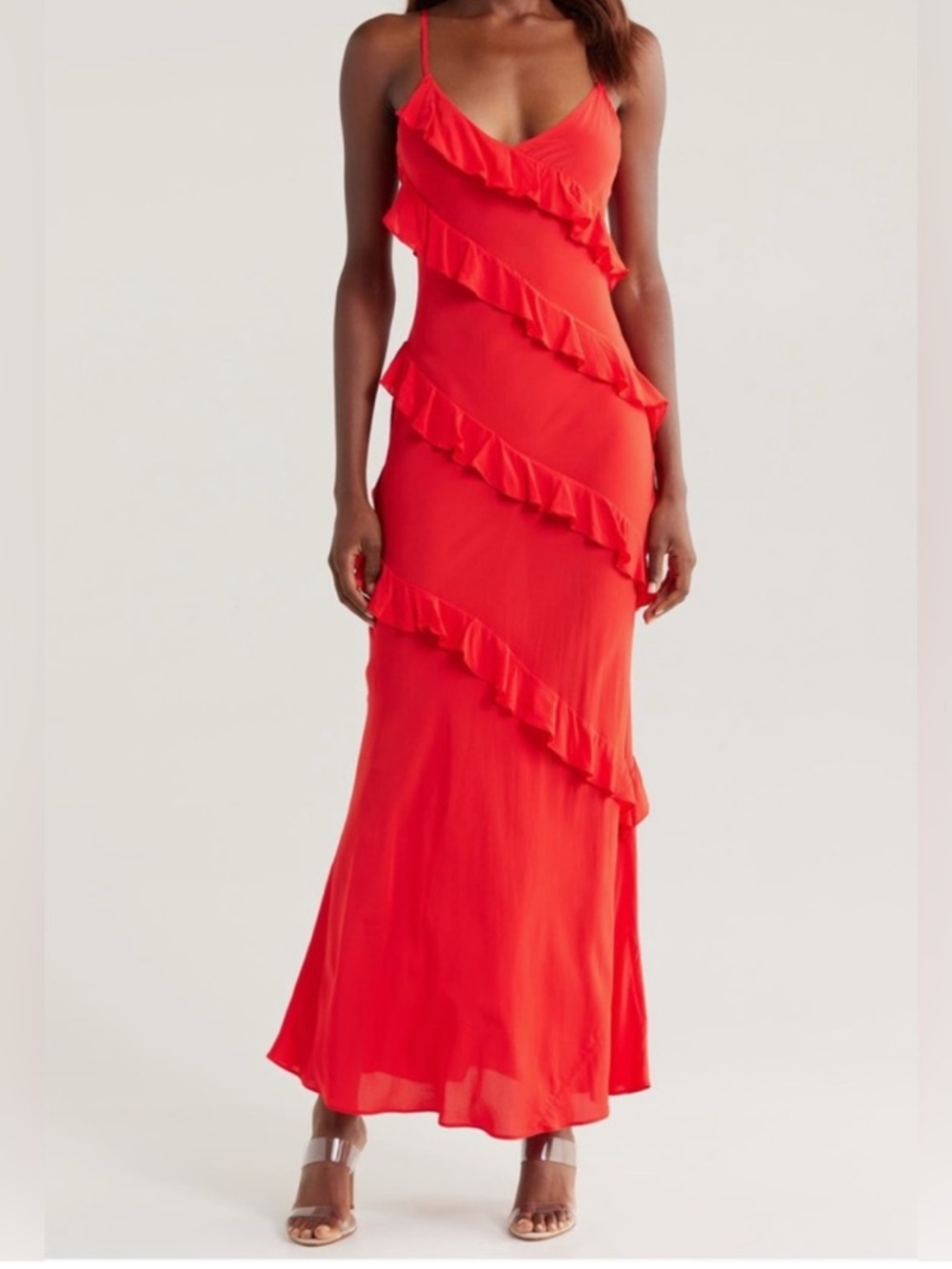 Good American Bias Ruffle Dress